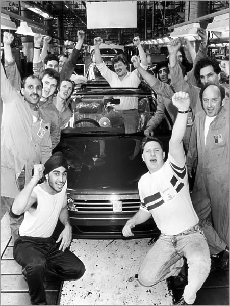 Workers at Peugeot factory Ryton celebrate an eight fold increase in profits