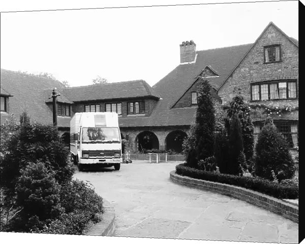 Stone Court mansion in Berkshire, the home of Pop group Five Star with removal van parked