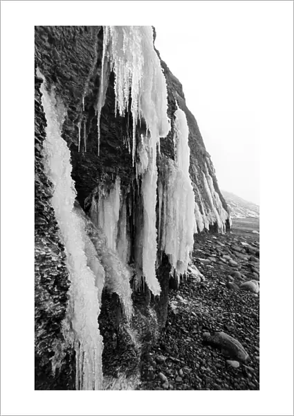 Even the salt laden air at salt burn couldn t prevent ice from forming down the rock