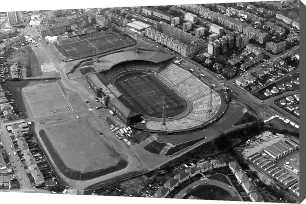 Aerial View of Hampden Park Stadium, Glasgow, Scotland, 3rd May 1990