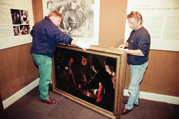 The Dice Players, is moved from its home in Preston Hall Museum in readiness for its trip