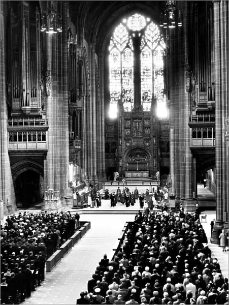 The scene inside Liverpool Anglican Cathedral where a service was held to commemorate