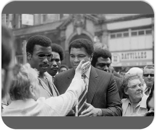 Muhammad Ali meeting supporters on his visit to Birmingham. 9th August 1983
