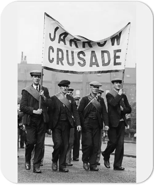 The head of the Jarrow Crusade seen here during the first stage of their journey to