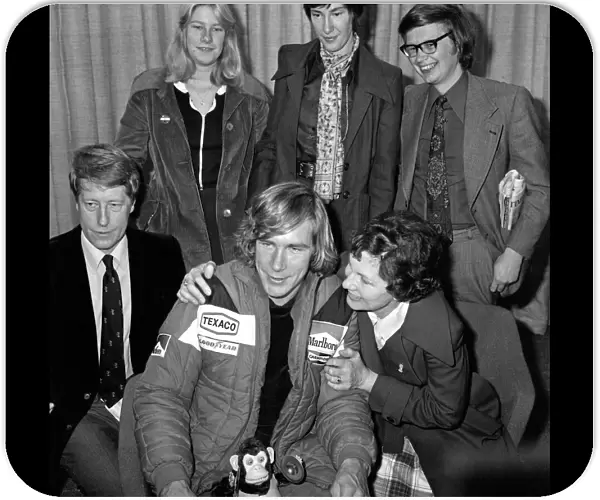 James Hunt, the new World Motor Racing Champion, received a hero