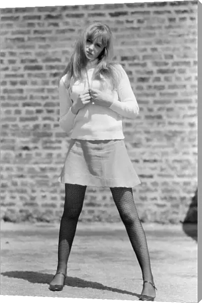 Actress Susan George, pictured on the film set during a filming break in Tooting High