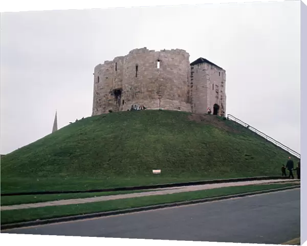 Cliffords Tower, York, Yorkshire. April 1974