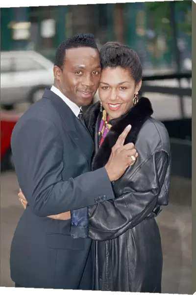 Nigel Benn with girlfriend Caroline Jackson ahead of his upcoming fight with american