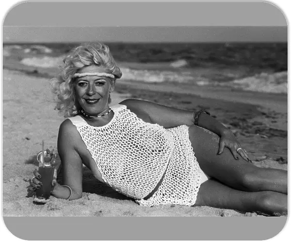 Actress Julie Goodyear, Bet Lynch in Coronation Street, on holiday in Portugal