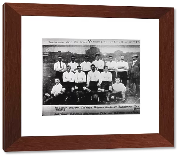 Middlesbrough first professionsl team 1899 - 1900 as they prepare to play Lincoln City