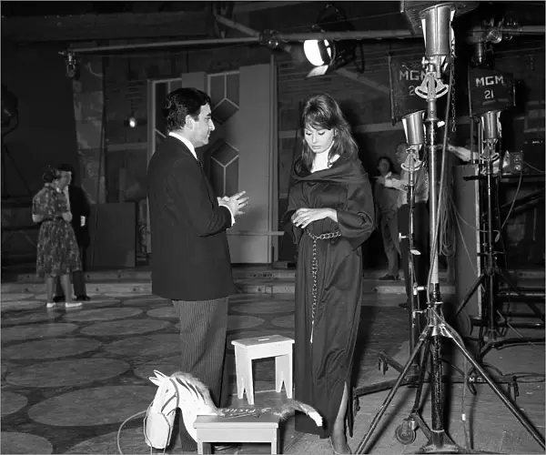 Sophia Loren and Peter Sellers pictured during the filming of '