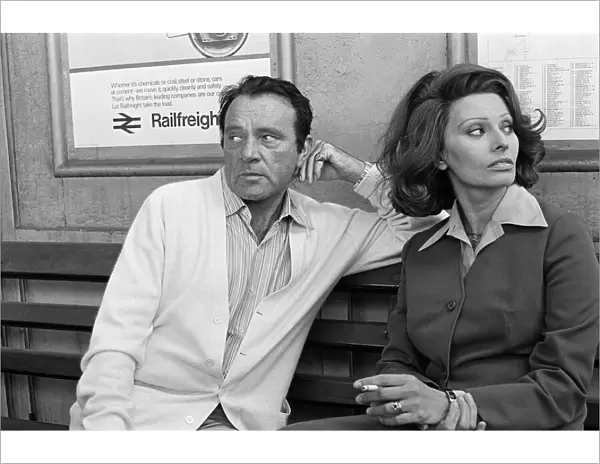 Richard Burton and Sophia Loren pictured at Brockenhurst Railway station where they are