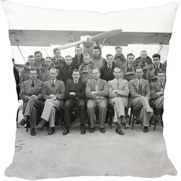 Group photograph taken at RAF Ansty aerodrome shows some of the instructors together with