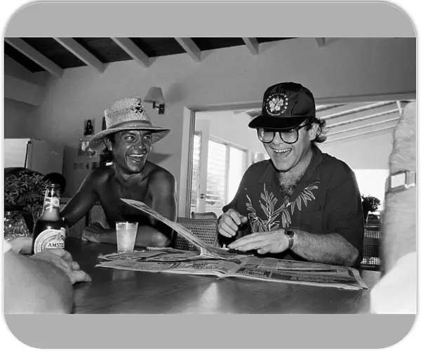 Elton John and Bernie Taupin on the Caribbean island of Montserrat