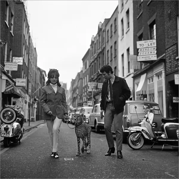 Christina Spooner and singer Tom Jones with Cheetah Kinna walk down Carnaby Street to