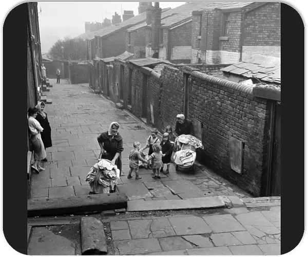 Slum housing in Everton, Liverpool. 3rd April 1960