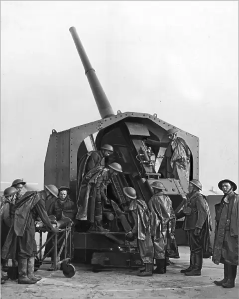 Anti aircraft gun and army unit in the Hull area of England during World War Two