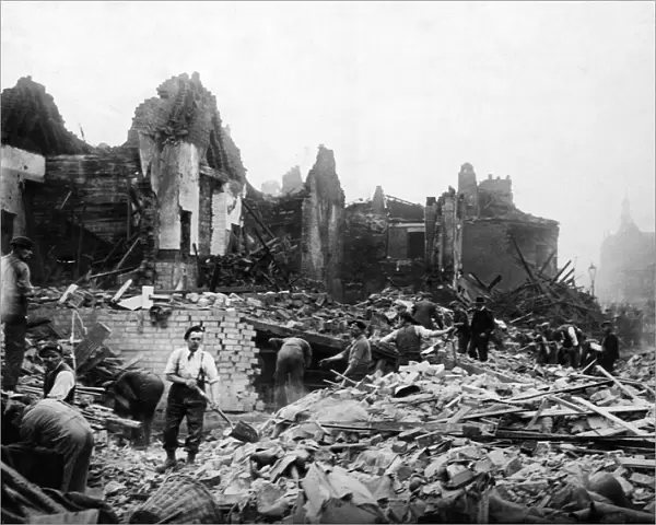 The morning after an air raid by the German Luftwaffe on Scarborough Street in the city