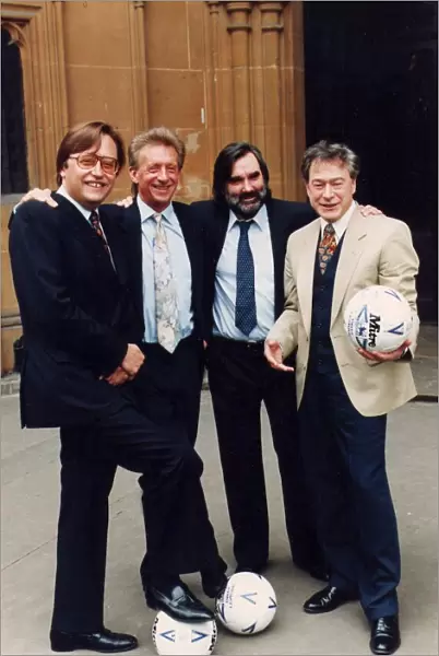 George Best with David Mellor, Denis Law and Tony Banks at the Houses of Parliament - May