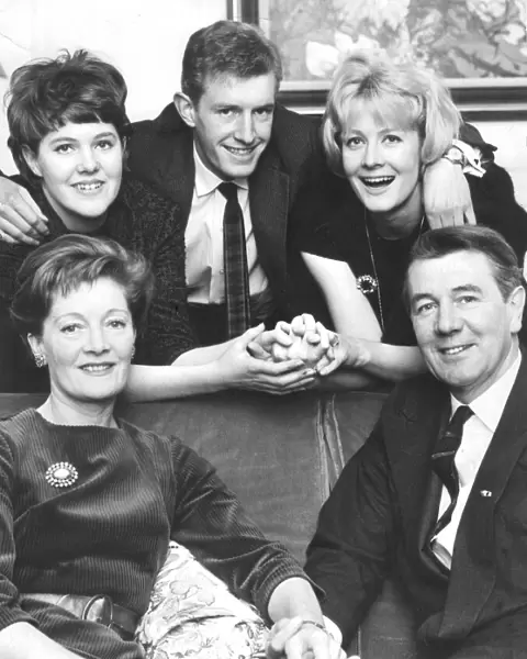 Michael Redgrave and wife Rachel Kempson with their family at home
