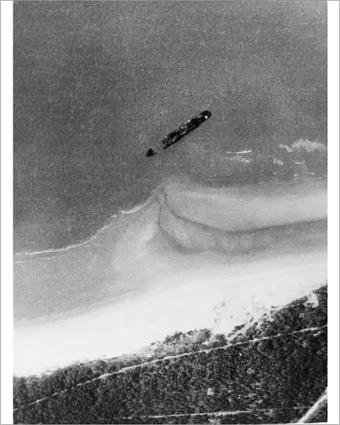 An enemy freighter of about 6000 tons destroyed destroyed by an RAF Royal Air Force mine