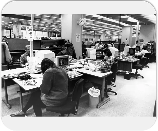 The Liverpool Echo office, Old Hall Street, before reorganisation. December 1992