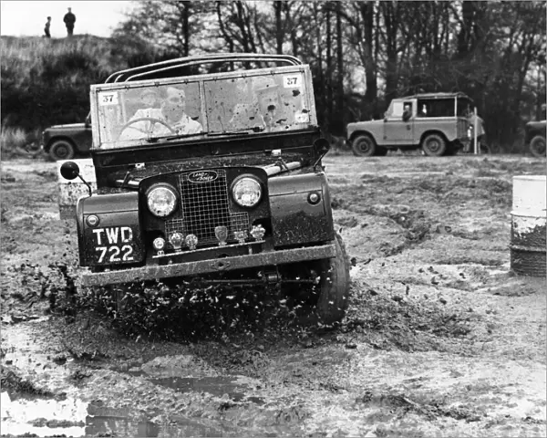 The Land Rover automobile, on a test drive at Eastnor Castle, Herefordshire, in 1962