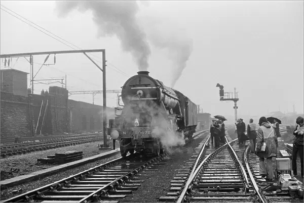 The Flying Scotsman steam locomotive pictured leaving Liverpool for Derby