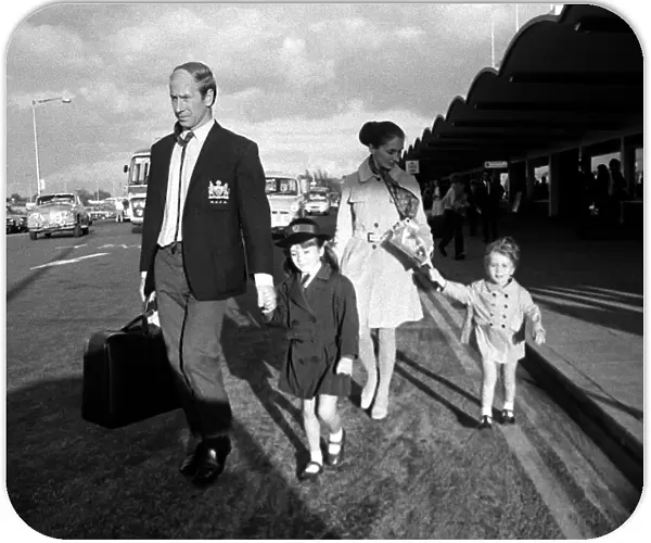 Bobby Charlton with his wife Norma and their two children Suzanne (5) and Andrea (3