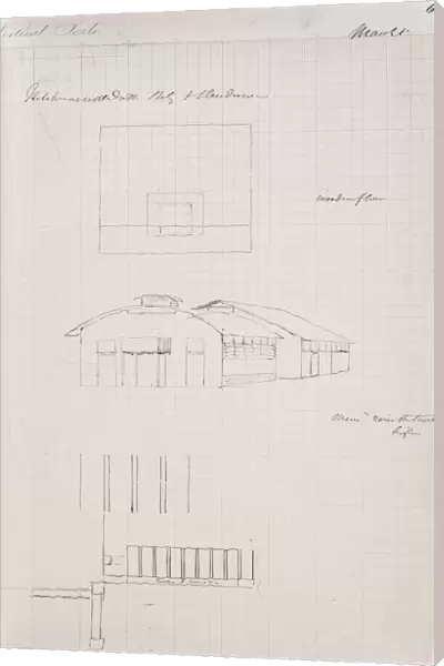Isambard Kingdom Brunel sketch: Renkioi hospital buildings, 1855