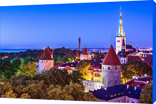 Skyline of Tallinn, Estonia at sunset
