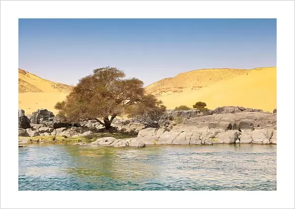 Egypt - bank of the Nile River, protected area of the First Cataract