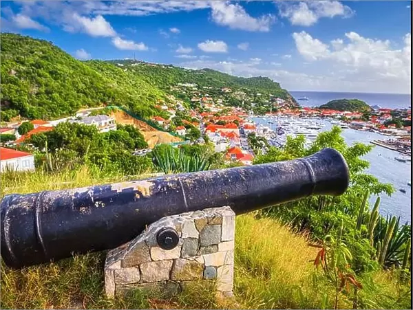 Battlements at Marigot, Saint Martin from Fort Louis in the Caribbean