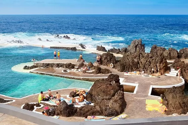 Swimming pool with ocean water, Porto Moniz, Madeira Island, Portugal