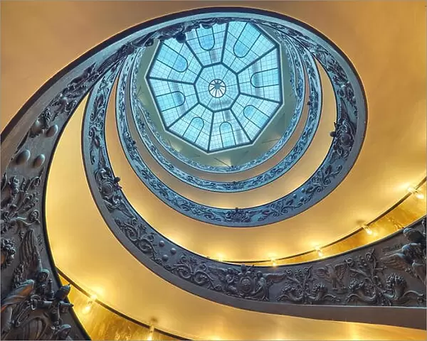 The Bramante Staircase is a double helix, having two staircases allowing people to ascend without meeting people descending