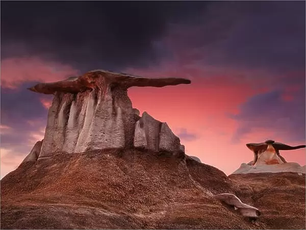 The Wings, bizarre rock formations in Bisti Badlands, New Mexico, USA