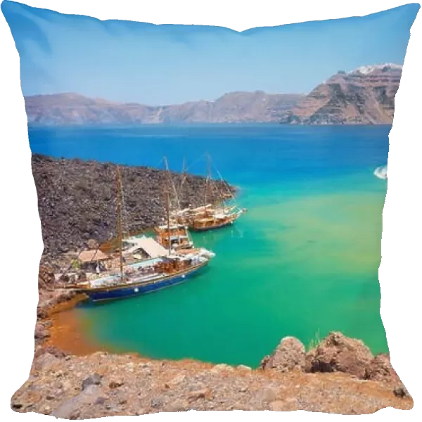Nea Kameni - Greece, Cyclades Islands, a small port for pleasure craft, from here leads the way to craters on the island