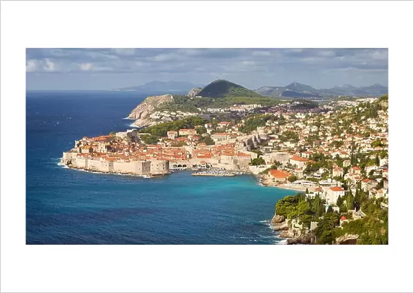 Dubrovnik, Old Town, aerial view from the hill, Croatia