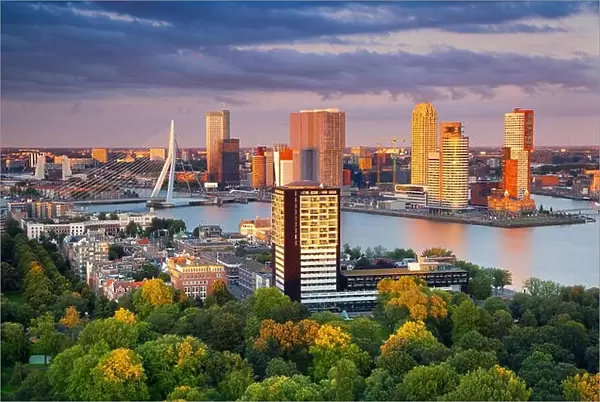Rotterdam. Image of Rotterdam, Netherlands during summer sunset
