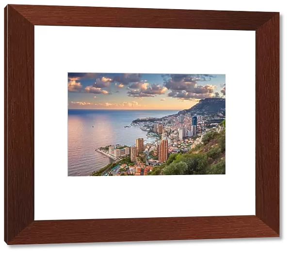 Monaco. Cityscape image of Monte Carlo, Monaco during summer sunset