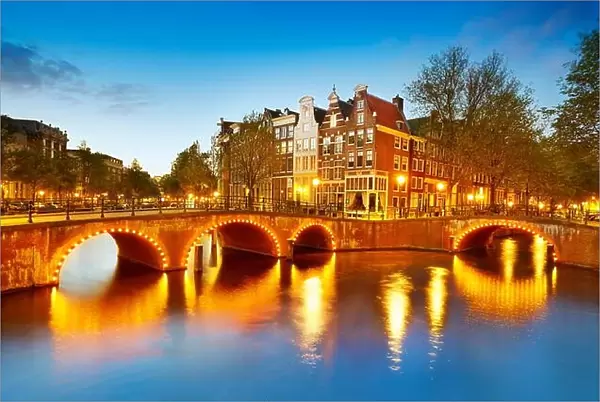 Evening at Amsterdam canals - Holland, Netherlands