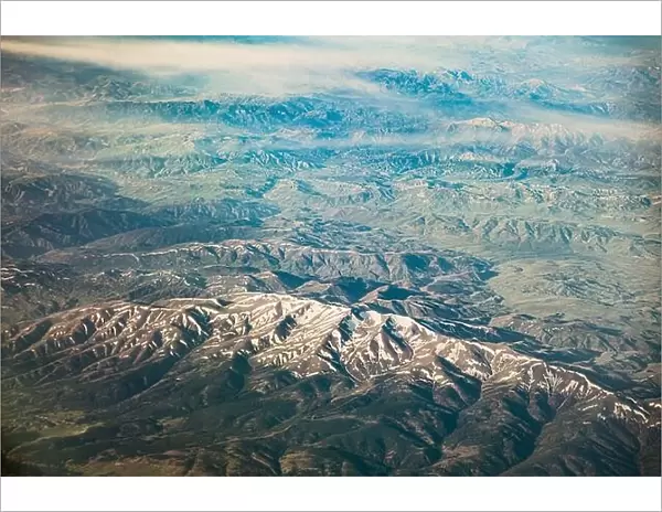 Aerial View Of Mountains Of Turkey Ordu Region From Window Of Plane