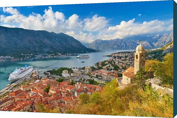Panoramic view of Kotor Bay, Montenegro