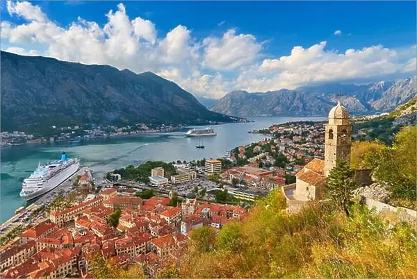 Panoramic view of Kotor Bay, Montenegro