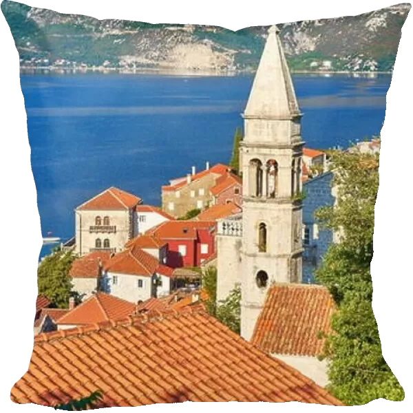 St. Nicholas belltower, Perast balkan village, Kotor Bay, Montenegro