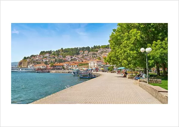 Ohrid Lake promenade, Ohrid city, Macedonia