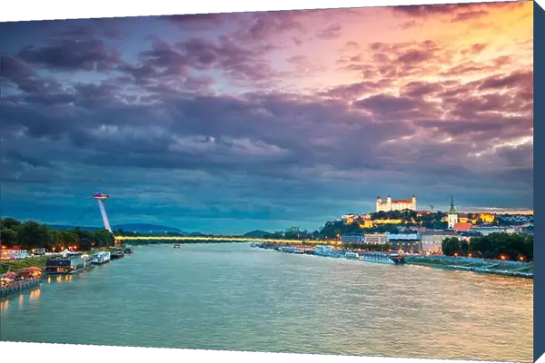 Bratislava. Cityscape image of Bratislava, capital city of Slovakia during sunset