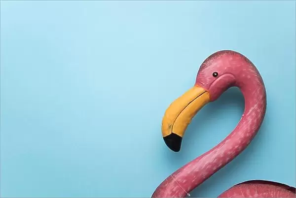Pink plastic flamingo
