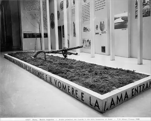 Plow that reminiscent of the ritual of the founding of Rome to the Augustan Exhibition of the Romans in 1938, Palazzo delle Esposizioni, Rome