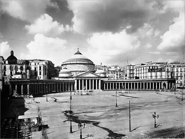 Piazza del Plebiscito in Naples, with the church of San Francesco di Paola